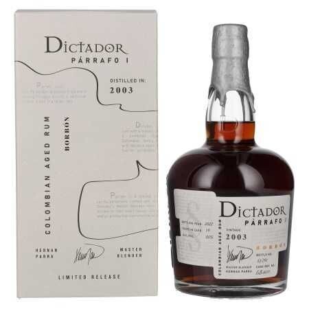 Dictador Parrafo 1 - Vintage 2003 - Bourbon Cask - 50% Dictador Parrafo 1 - Vintage 2003 - Bourbon Cask - 50%