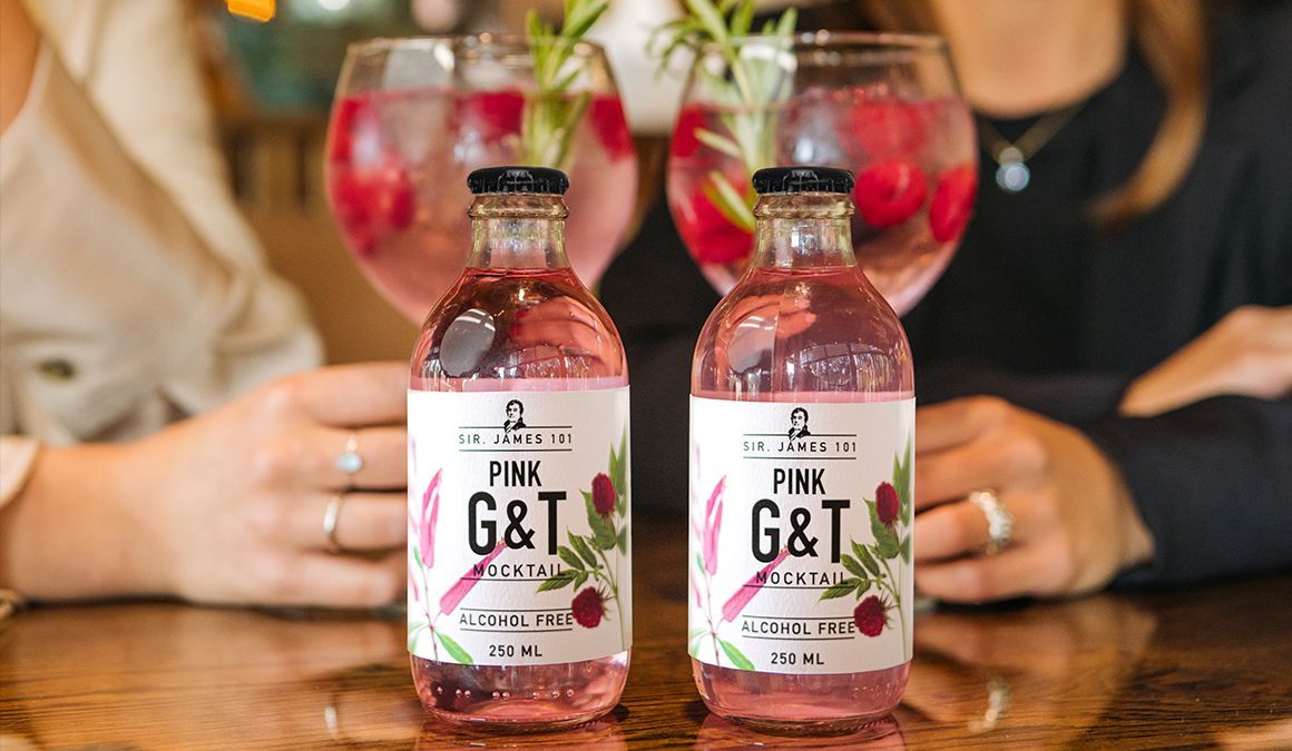 Sir James Pink G&T - 0.0% alc. Sir James Pink G&T - 0.0% alc.