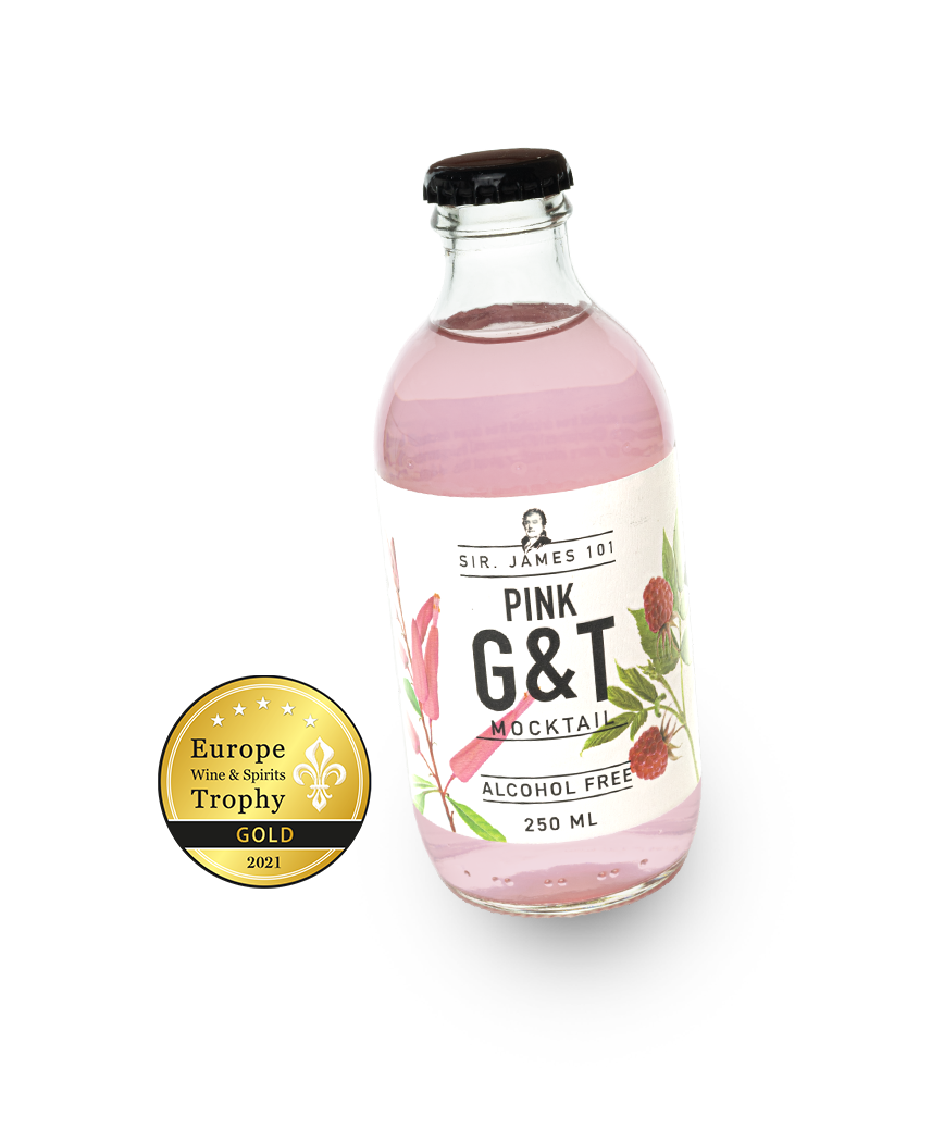 Sir James Pink G&T - 0.0% alc. Sir James Pink G&T - 0.0% alc.