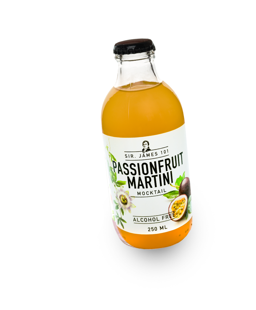 Sir James Passion Fruit Martini - alcohol vrij - 0.0% alc. Sir James Passion Fruit Martini - alcohol vrij - 0.0% alc.
