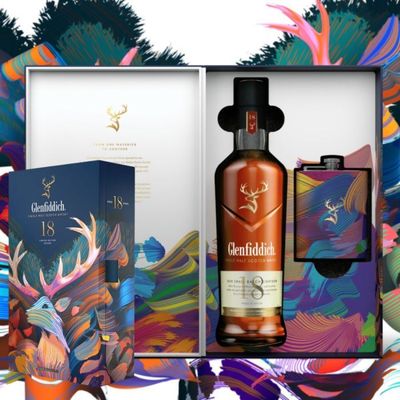 Glenfiddich 18 Years Solera +hip flask - 40%