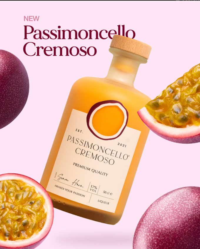 Passimoncello Cremoso - passievruchten crème likeur - 17% Passimoncello Cremoso - passievruchten crème likeur - 17%