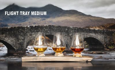 Whisky Flight Tray - Medium zonder opdruk met glaasjes Whisky Flight Tray - Medium zonder opdruk met glaasjes