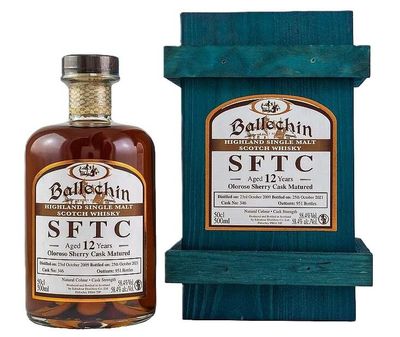 Edradour Ballechin 12 years - SFTC Oloroso Sherry Cask Matured  - 58.4%