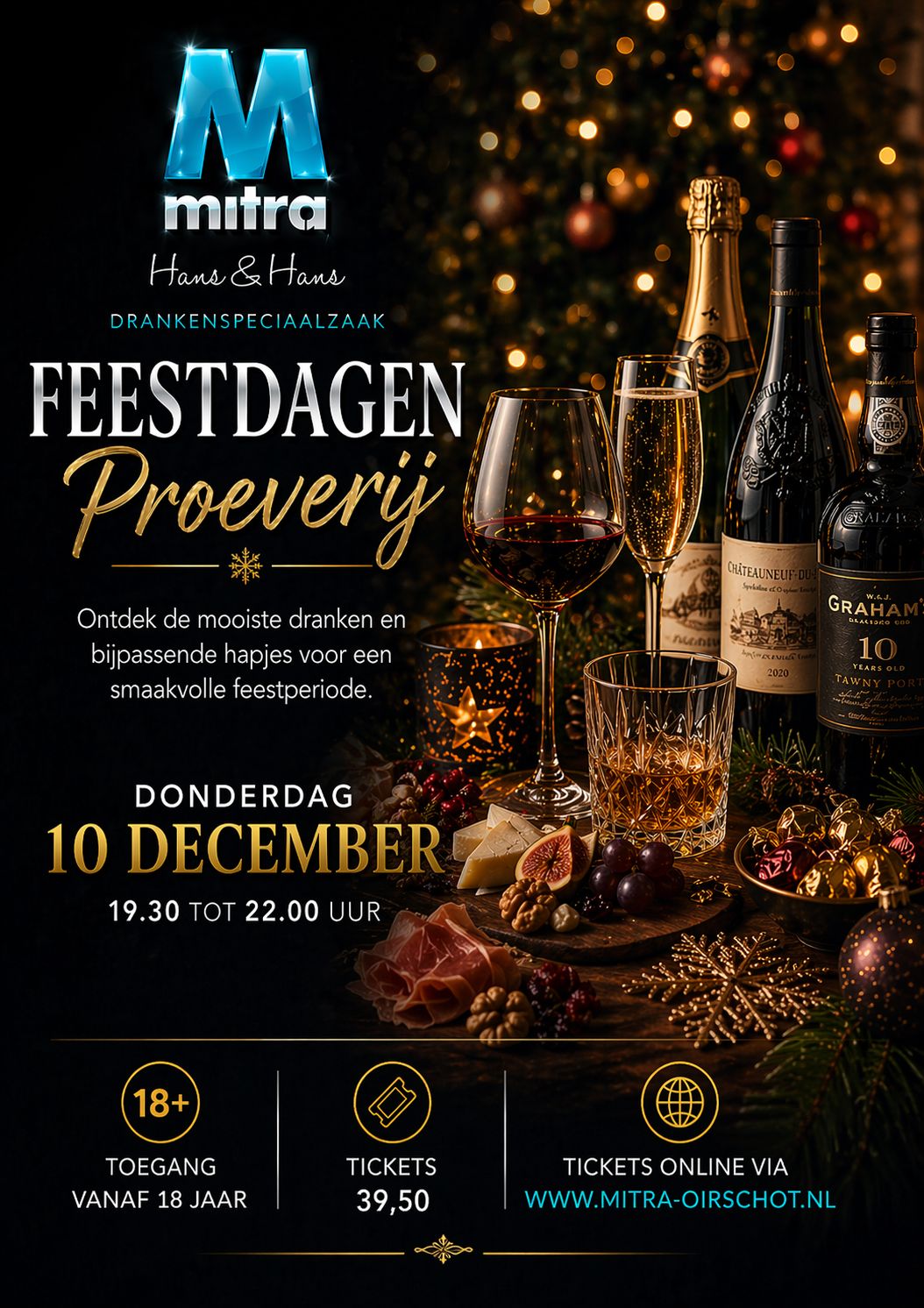Ticket voor de Feestdagen proeverij op donderdag 10 december 2026 Ticket voor de Feestdagen proeverij op donderdag 10 december 2026