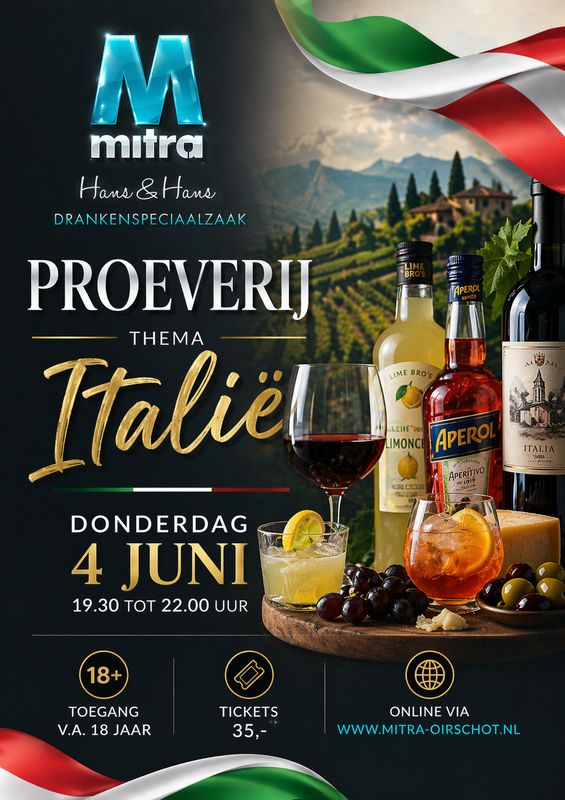 Ticket voor de Italië proeverij van donderdag 4 juni 2026