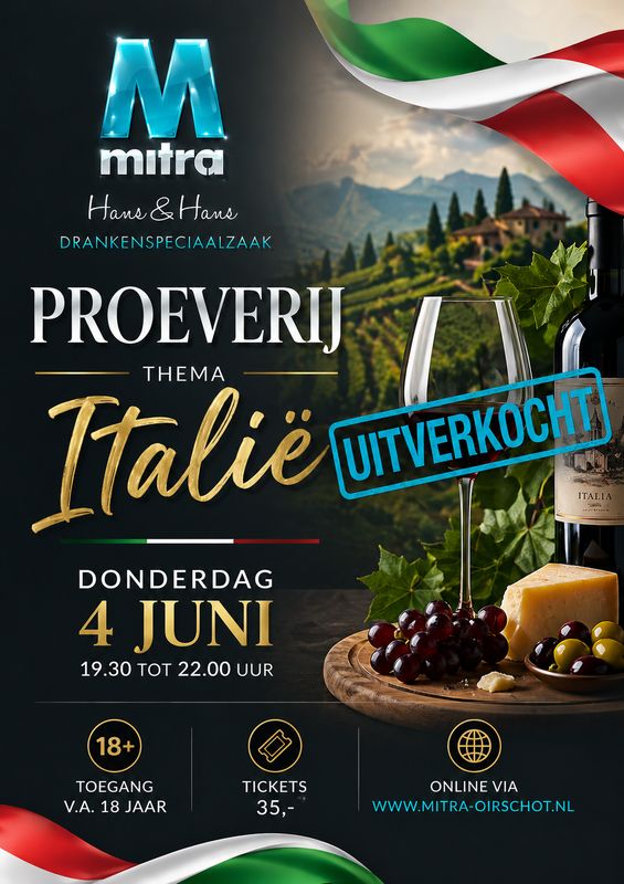 Ticket voor de Italië proeverij van donderdag 4 juni 2026
