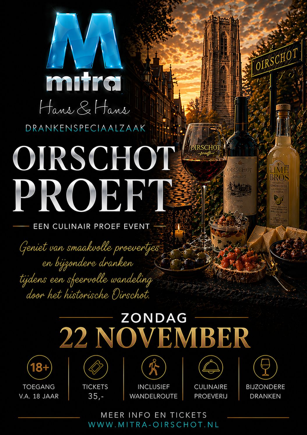 Ticket voor de Ticket voor de "Oirschot Proeft" middag op zondag 22 november 2026