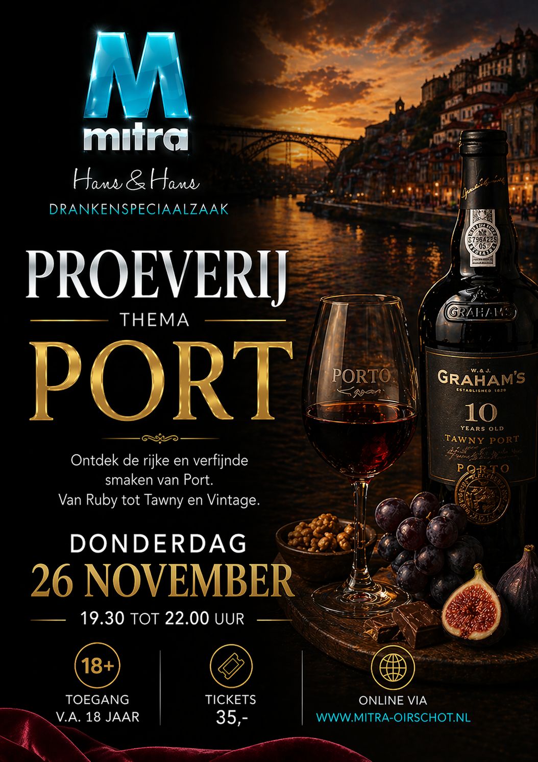 Ticket voor de Port Proef Avond op donderdag 26 november 2026 Ticket voor de Port Proef Avond op donderdag 26 november 2026