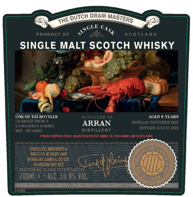 Old Particular - The Dutch Dram Masters - Arran 8 years - Peated - Batch 9 - 59.9%