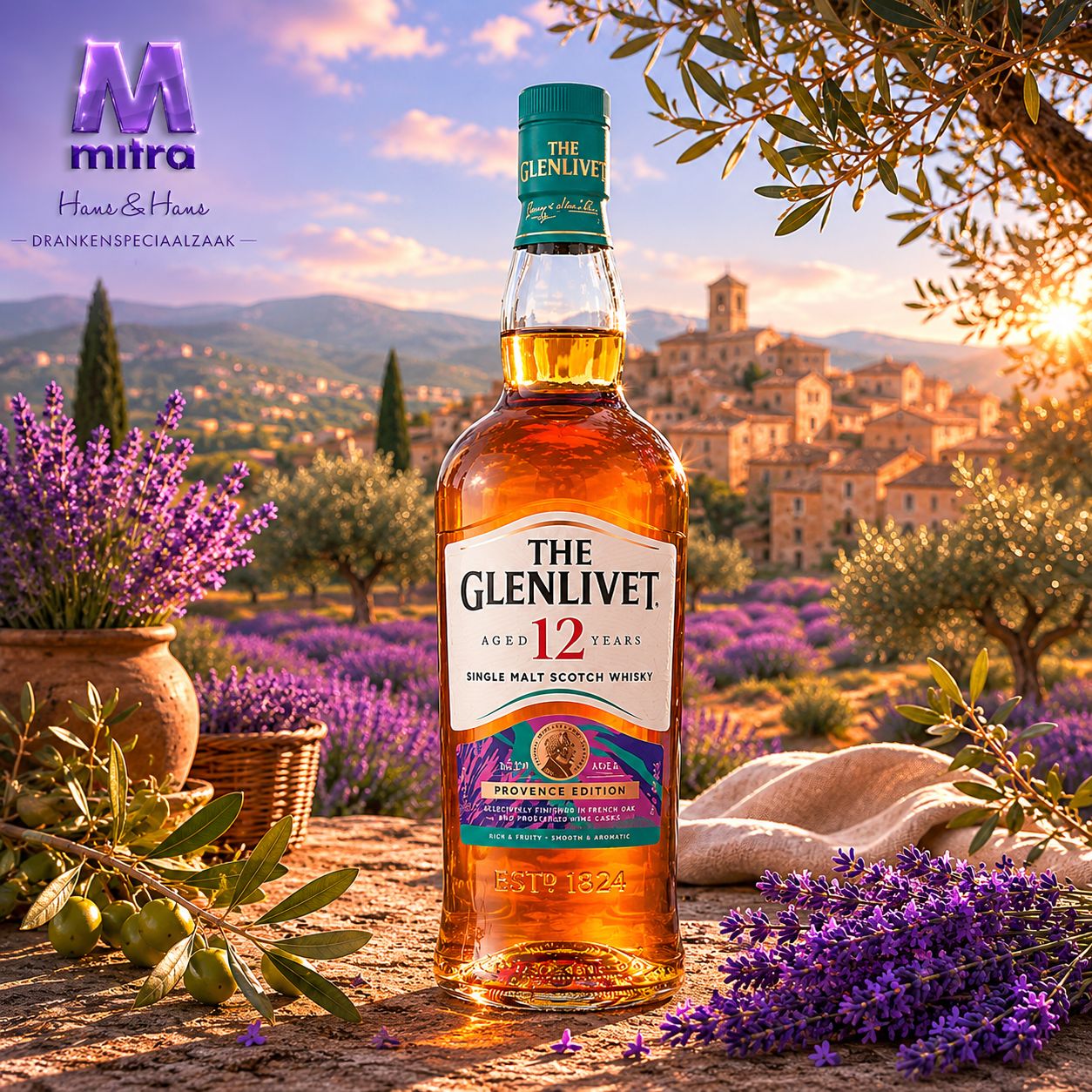 Glenlivet 12 years - Provence Edition - 40% - PRE ORDER - verwacht half juni - bestel nu! Glenlivet 12 years - Provence Edition - 40% - PRE ORDER - verwacht half juni - bestel nu!