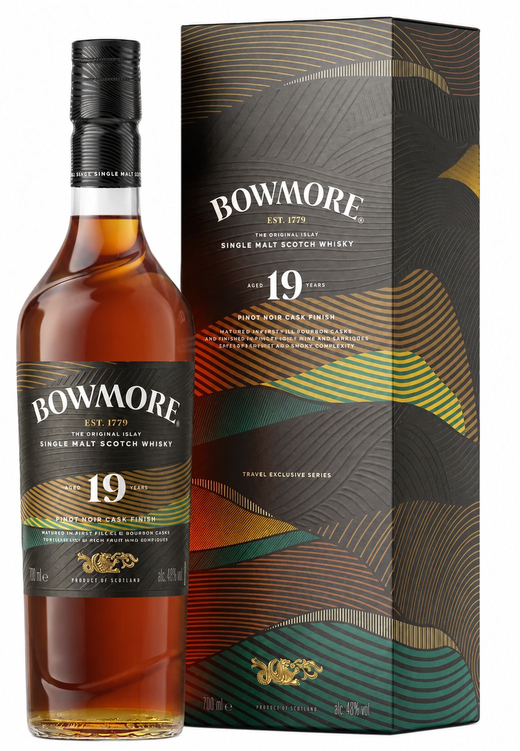 Bowmore 19 years - Pinot Noir Cask Finish - 43% Bowmore 19 years - Pinot Noir Cask Finish - 43%