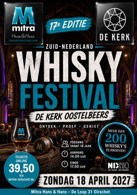 Ticket voor het 17e Whisky Festival Zuid-Nederland op zondag 18 april 2027