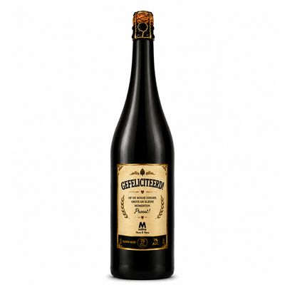 Gefeliciteerd Bier - grote fles 0.75cl. Gefeliciteerd Bier - grote fles 0.75cl.