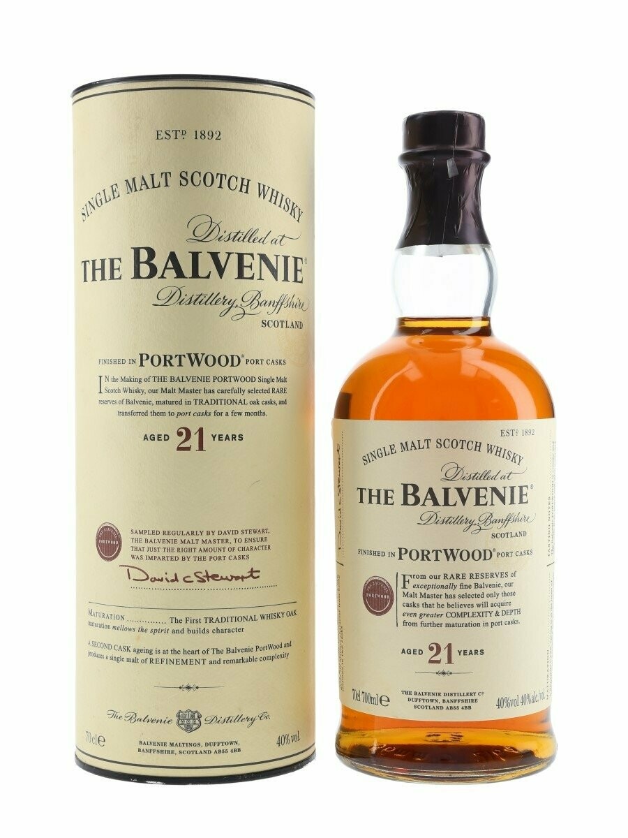 Balvenie Portwood 21 in ronde koker - oude versie - 40% Balvenie Portwood 21 in ronde koker - oude versie - 40%
