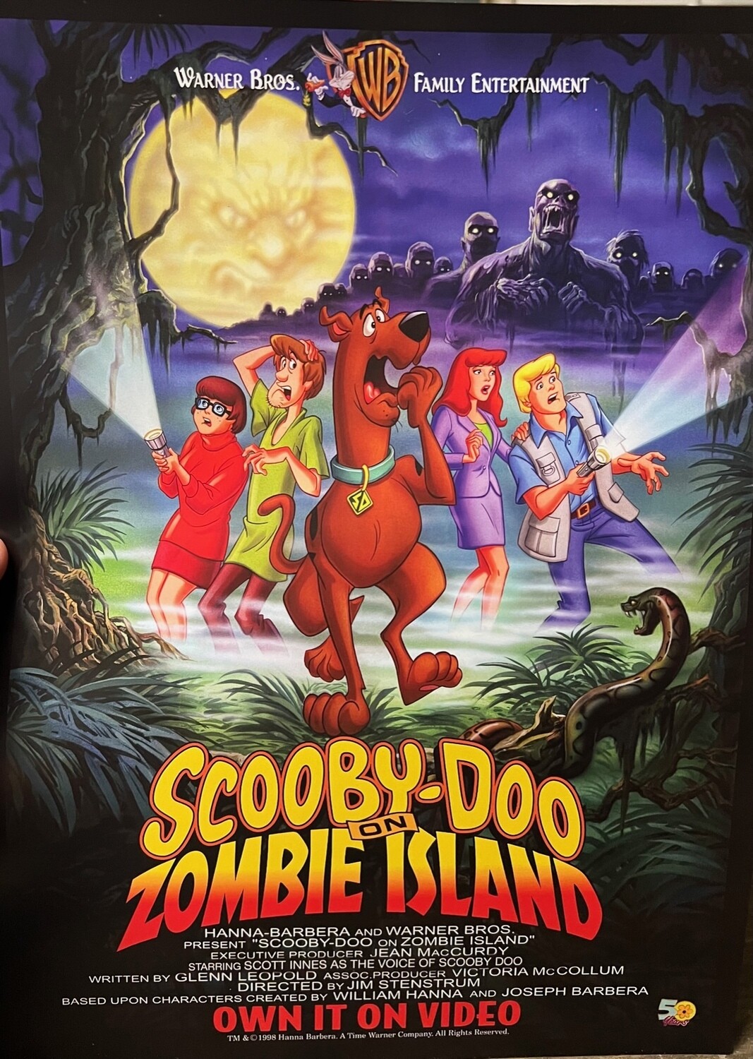 Scooby-Doo on Zombie Island Movie Poster signed by Scott Innes