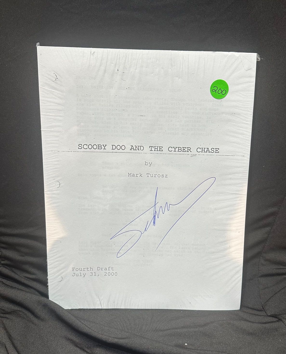 Signed Scooby Doo and the Cyber Chase Movie Script