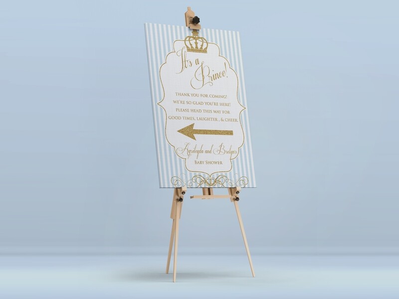 Baby Blue Prince Welcome Sign