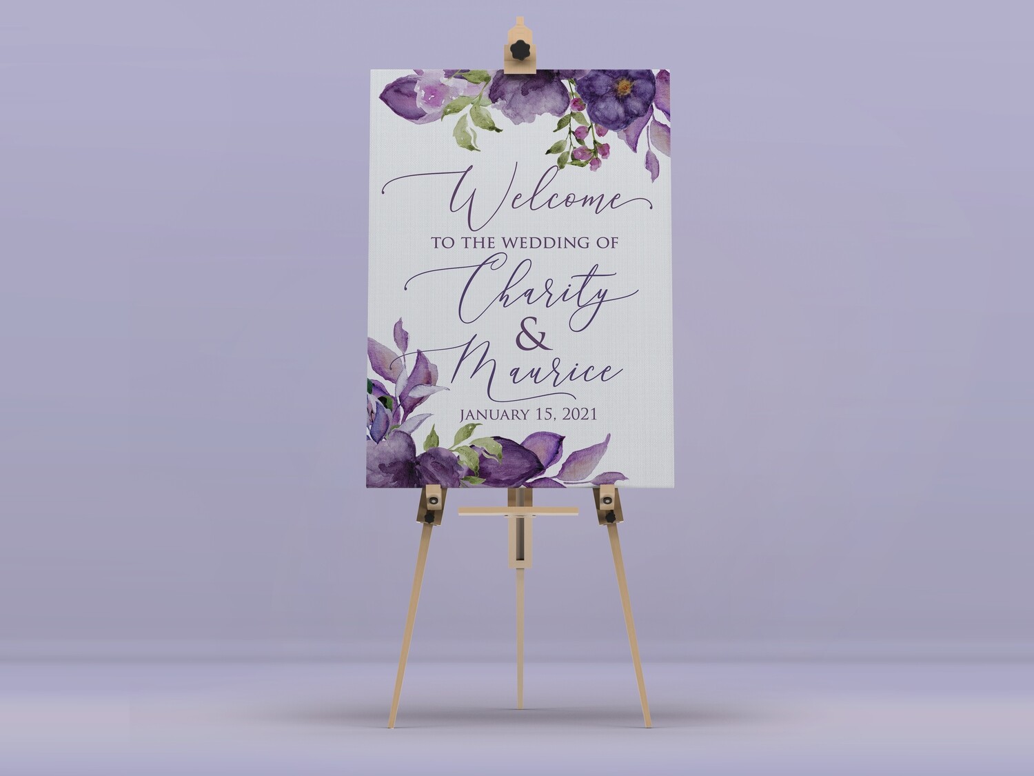 Purple Lily Welcome Sign
