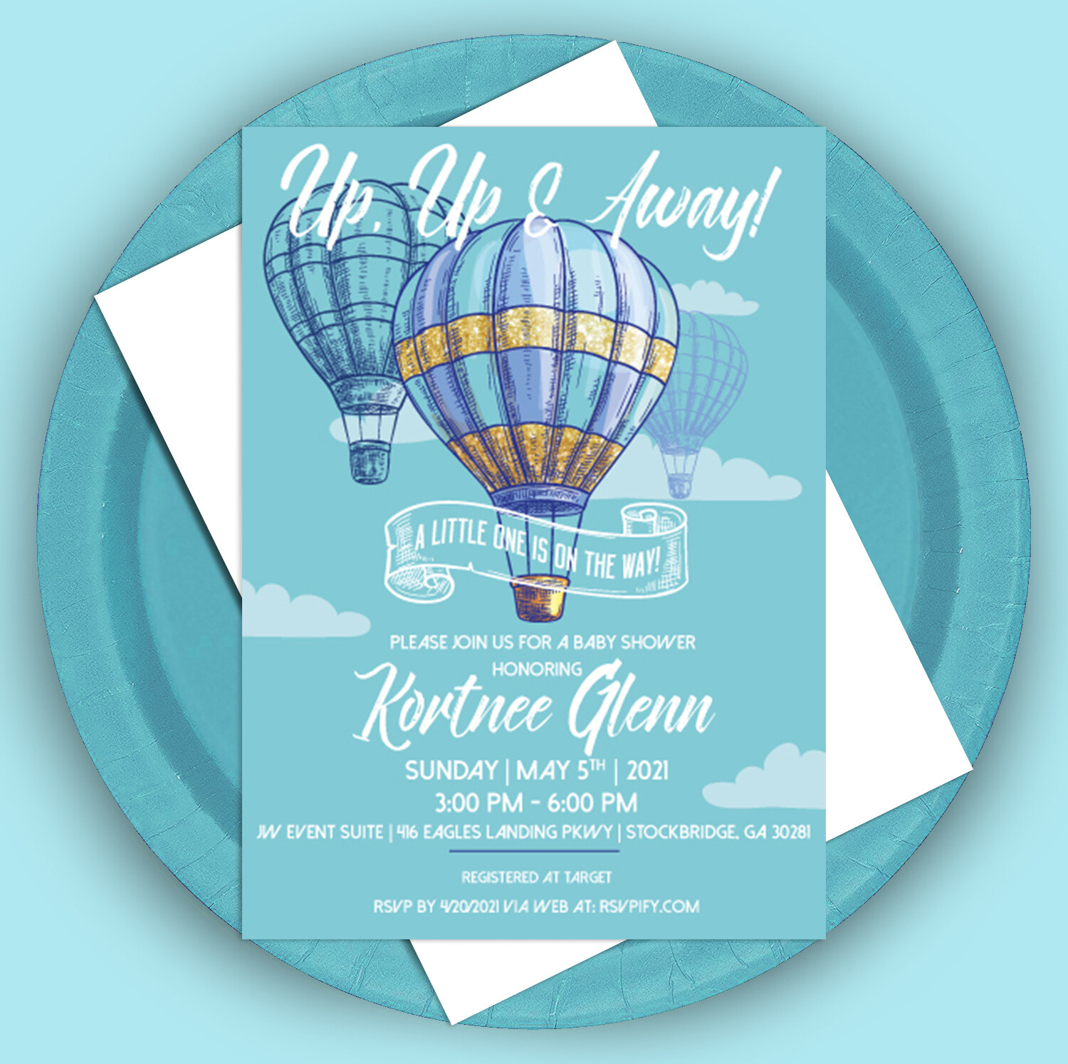 Up Up And Away Invitation