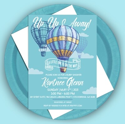 Up Up And Away Invitation