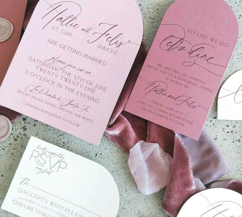 CUSTOM SHAPES: ONE SIDED FLAT INVITATIONS