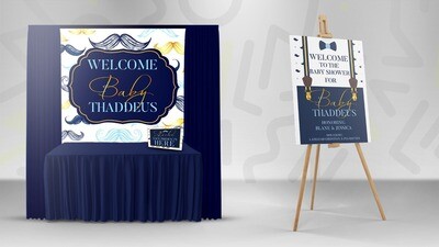 6x6 Backdrop &amp; Welcome Poster Combo