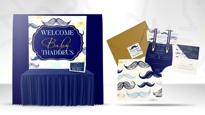 10x8 Backdrop &amp; Custom Shaped Invitation Combo