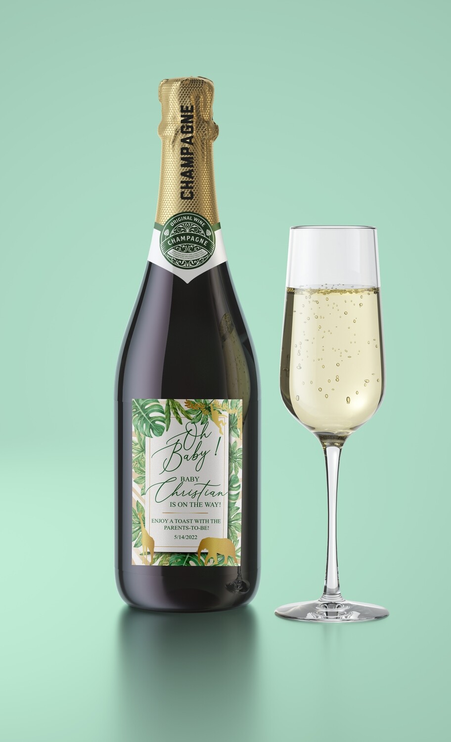 Large Champagne Bottle Labels - Printed