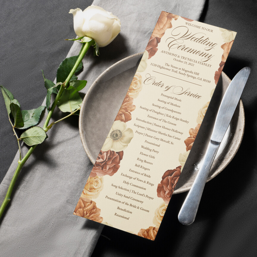 CUSTOM Tea Length Event Programs