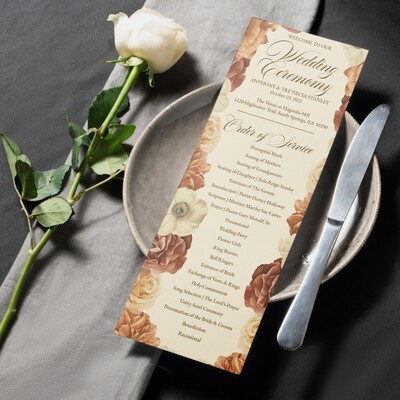 CUSTOM Tea Length Event Programs
