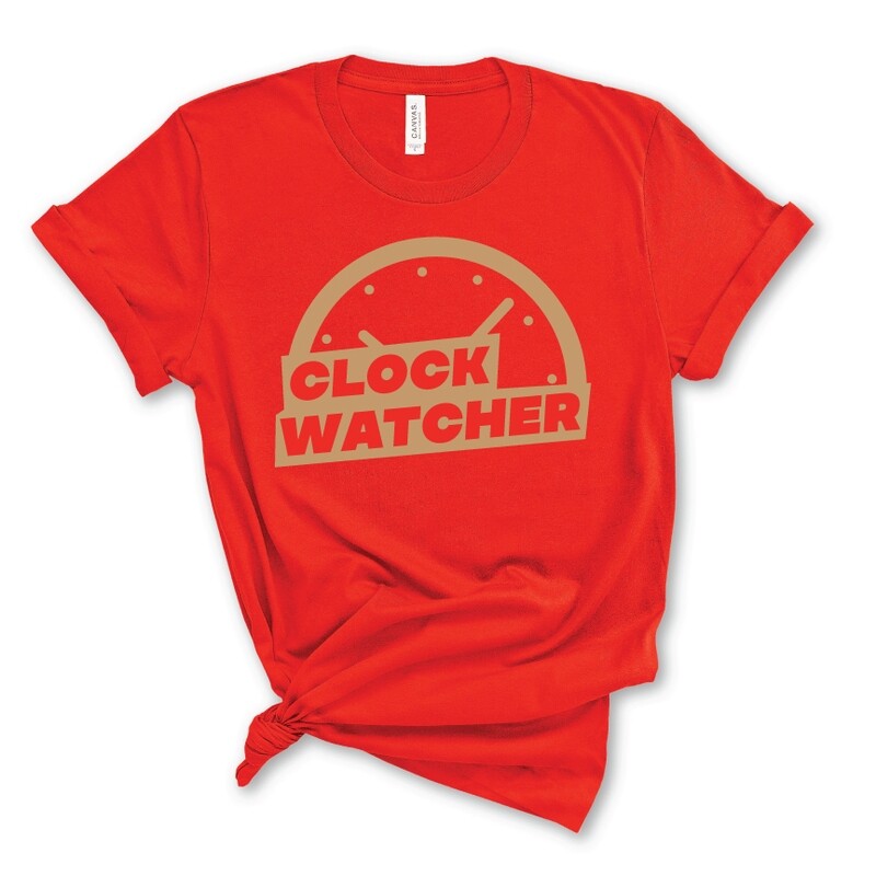 &quot;Clock Watcher&quot; Office Edition Tee in Poppy