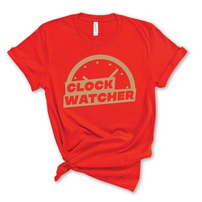 "Clock Watcher" Office Edition Tee in Poppy