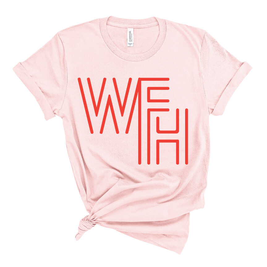 &quot;Work From Home Crew&quot; (WFH) Office Edition Tee in Light Pink