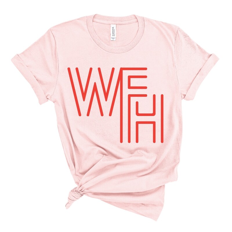 &quot;Work From Home Crew&quot; (WFH) Office Edition Tee in Light Pink
