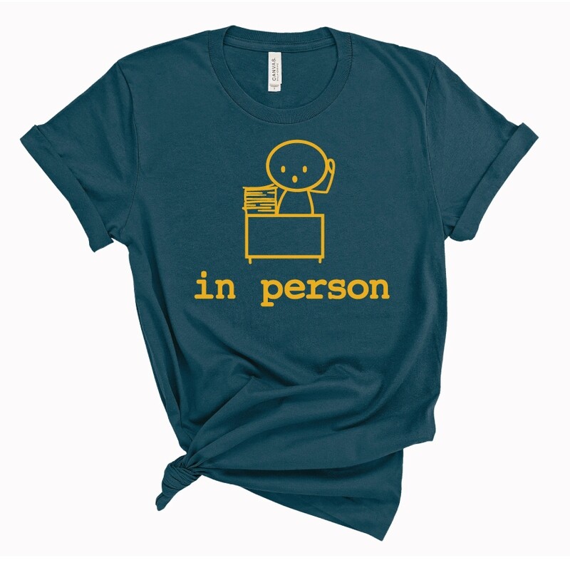 &quot;In Person&quot; Office Edition Tee in Teal