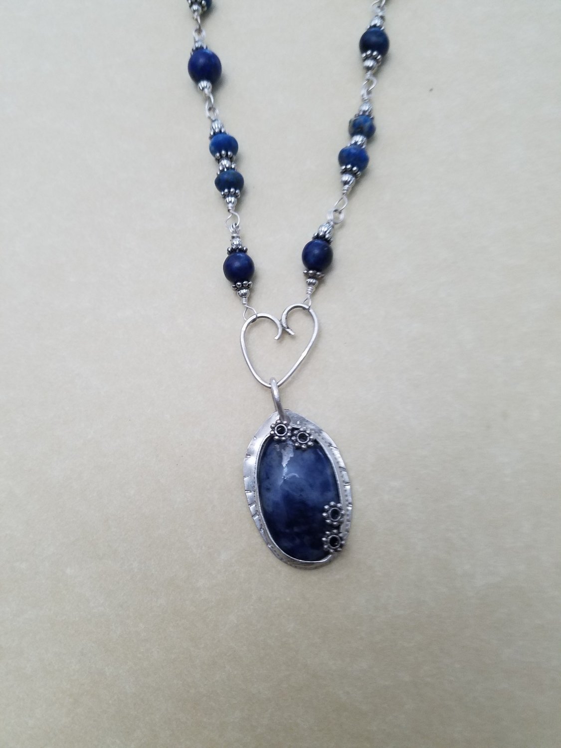 Sodalite Heart in silver