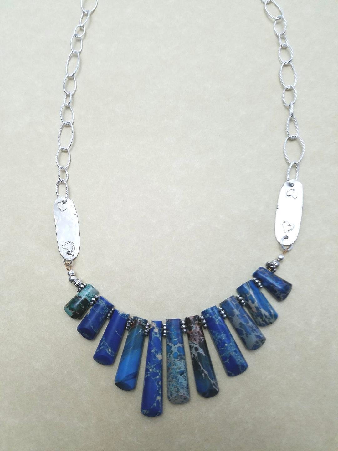 Necklace Sea Sediment Jasper set in Sterling Silver