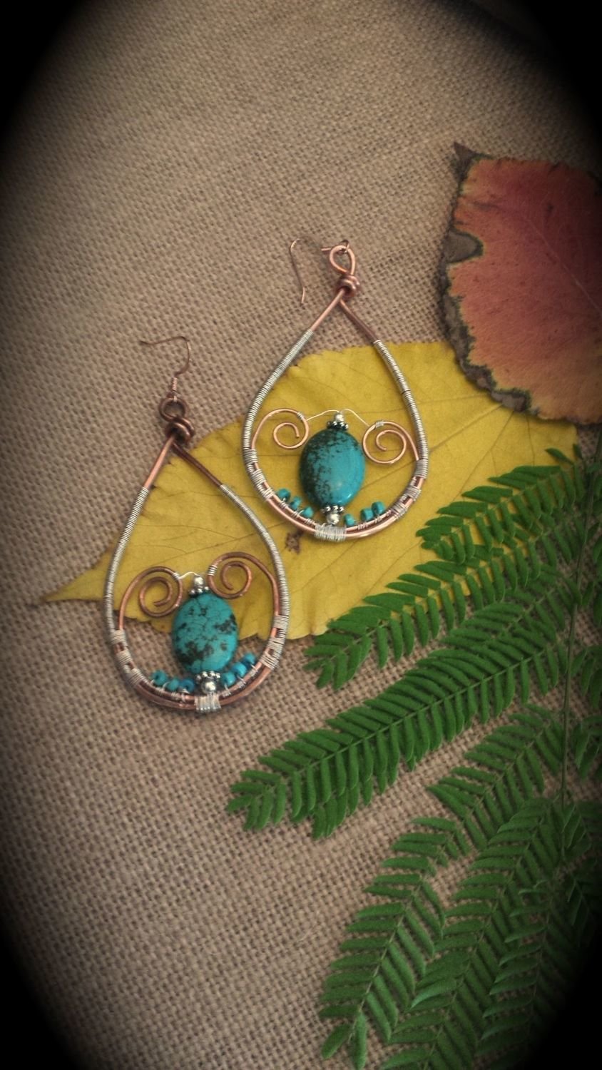 Earrings  Wrapping Turqiouse
