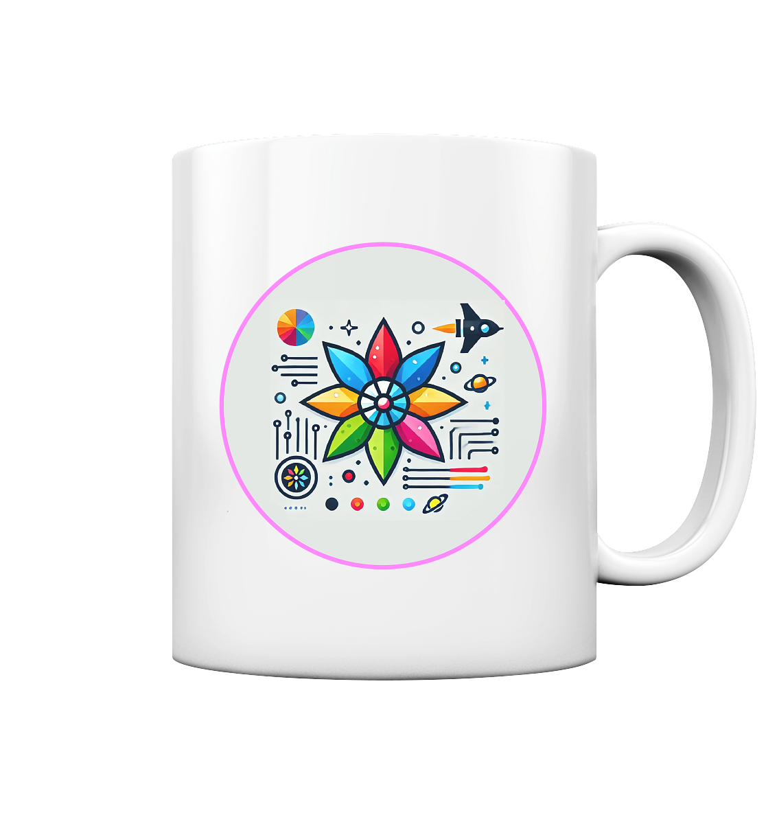 Tasse Glossi weiß Logo