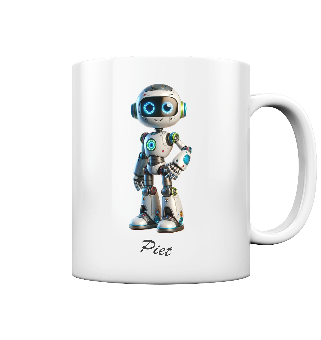 Tasse Glossi weiß "Piet"