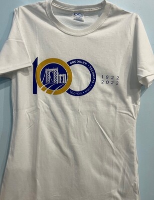 100th Anniversary Ladies Short Sleeve T-shirt - White - NEW!