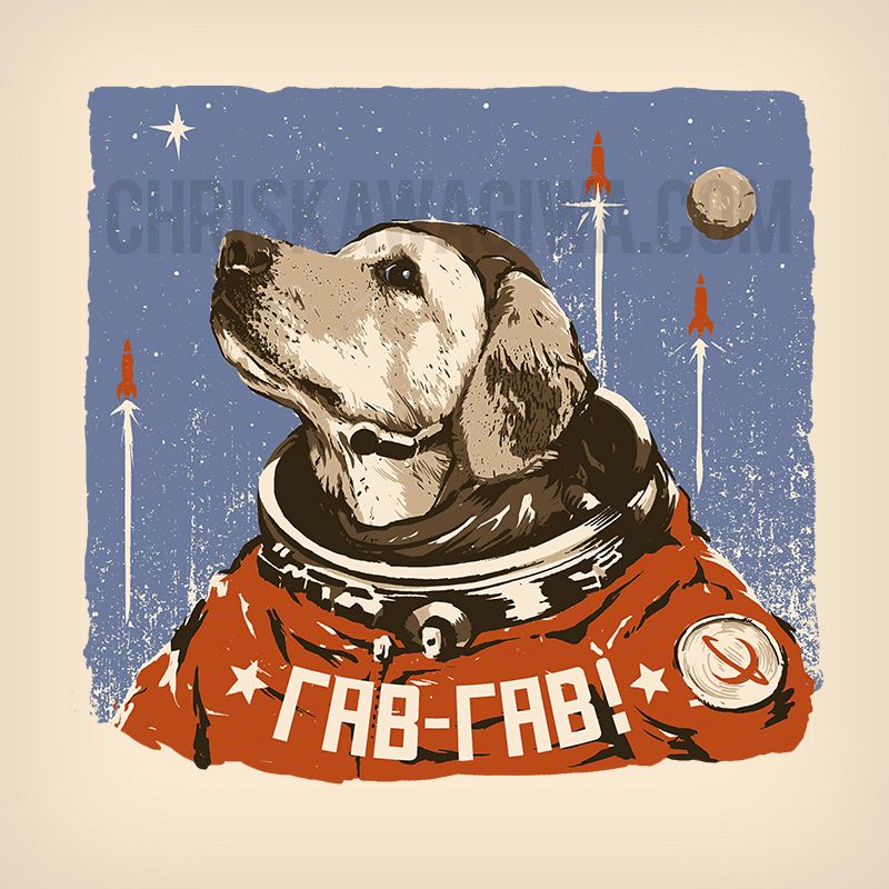 Cosmonaut Space Dog print