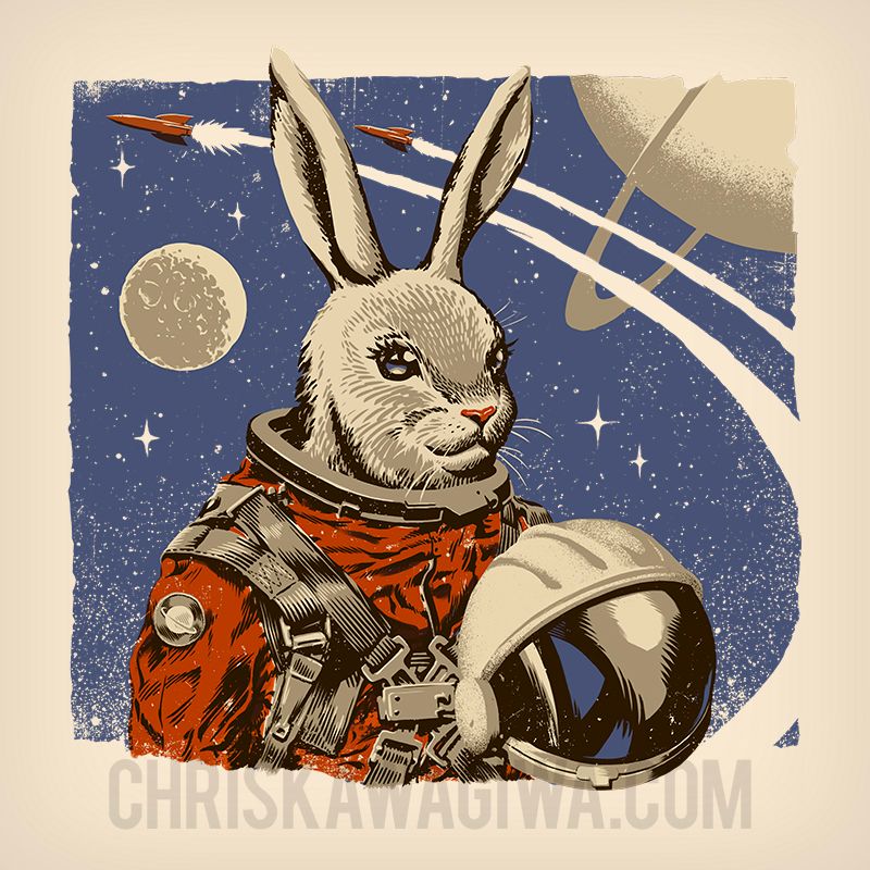 Cosmonaut Space Rabbit print