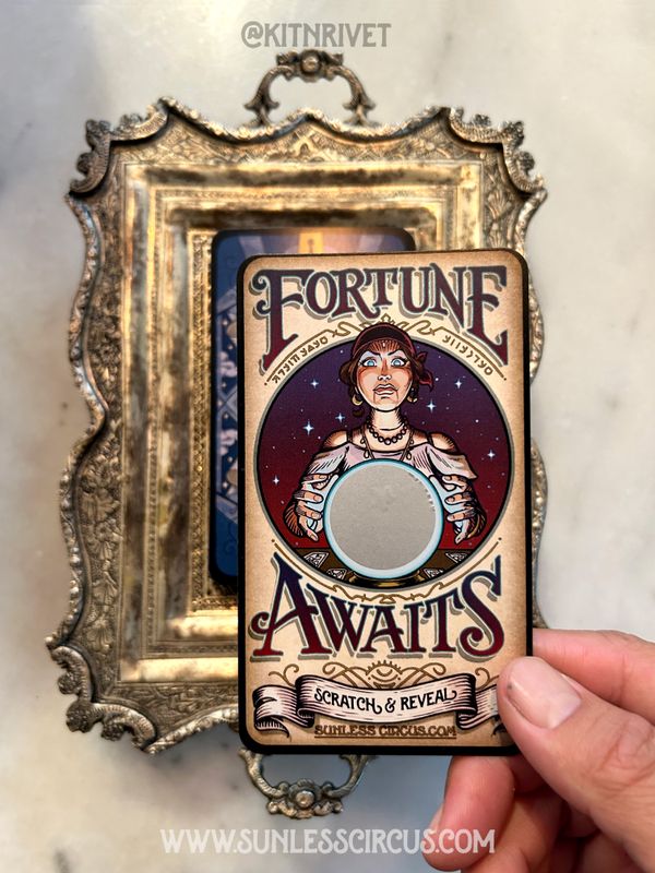 Fortune Awaits scratchable cards