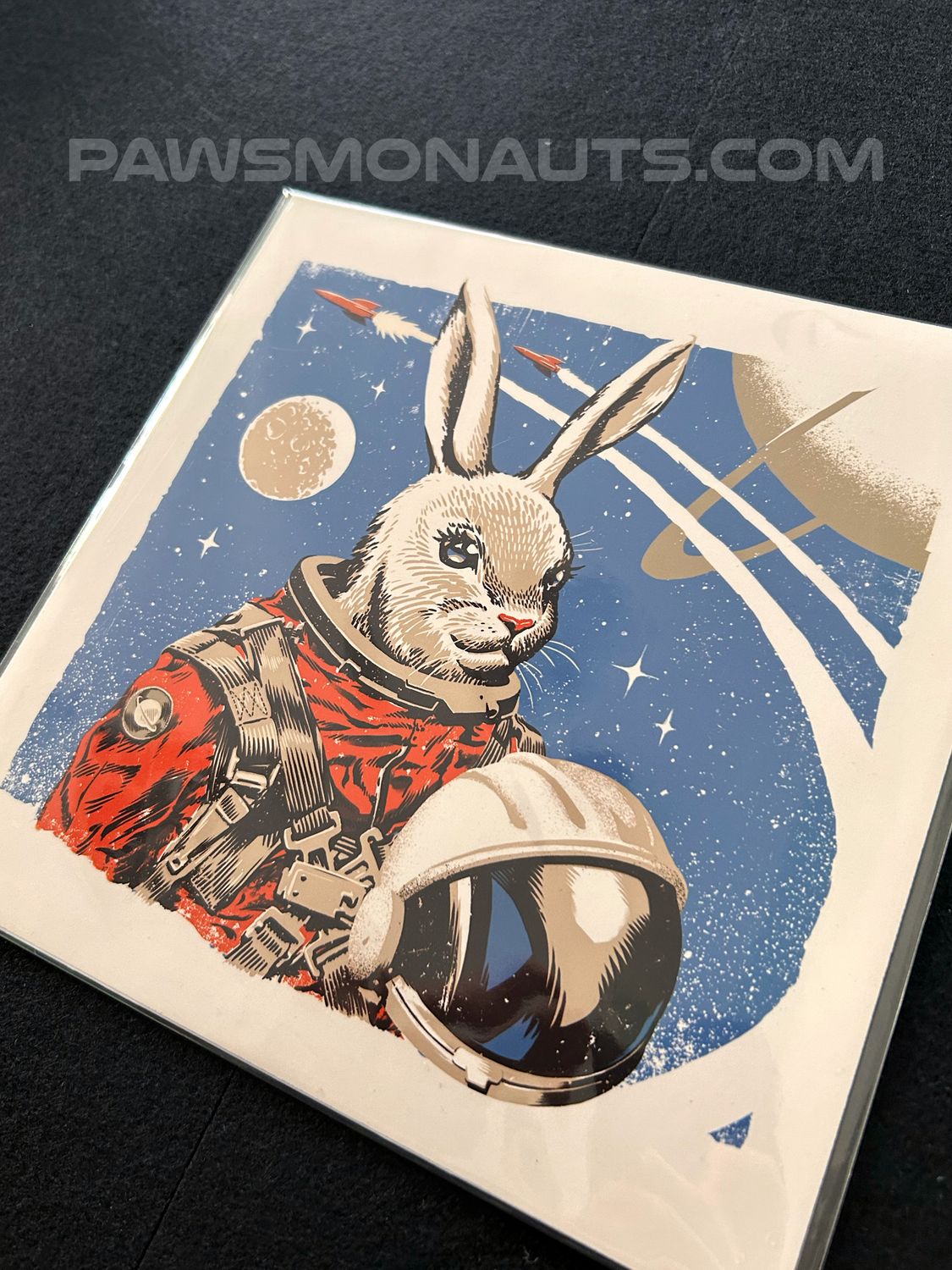 Pawsmonaut Space Rabbit print