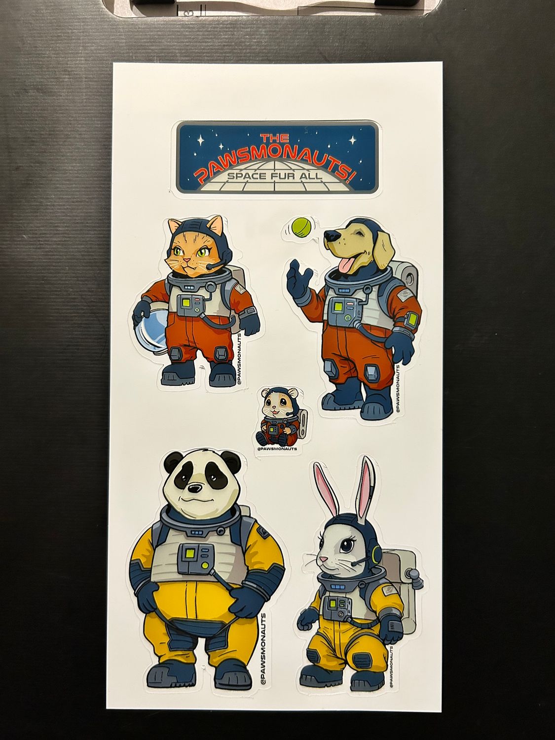 Pawsmonauts sticker sheet (Red &amp; Gold Teams)
