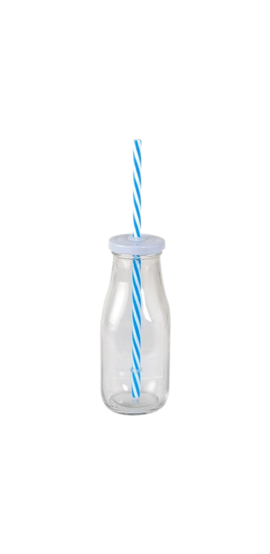Glass Bottle &amp; Straw