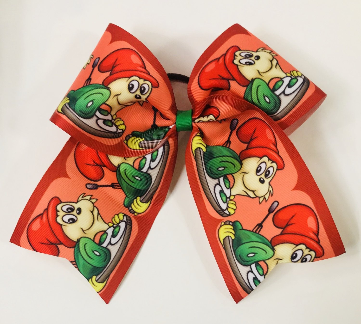 Large Dr.Suess Green Eggs &amp; Ham Ponytail Bow