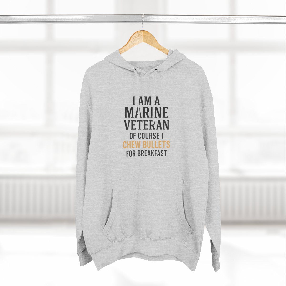 Veteran Mindset Fleece Hoodie, Marine Veteran Apparel, Inspirational Gift, Military Hoodie, Casual Outfit, Comfort Wear
